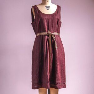 Banana Republic Size 14 Brown Linen Dress
